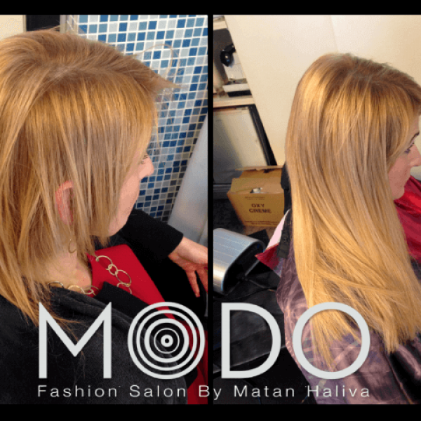 לפני ואחרי תוספות שיער לשיער מובהר