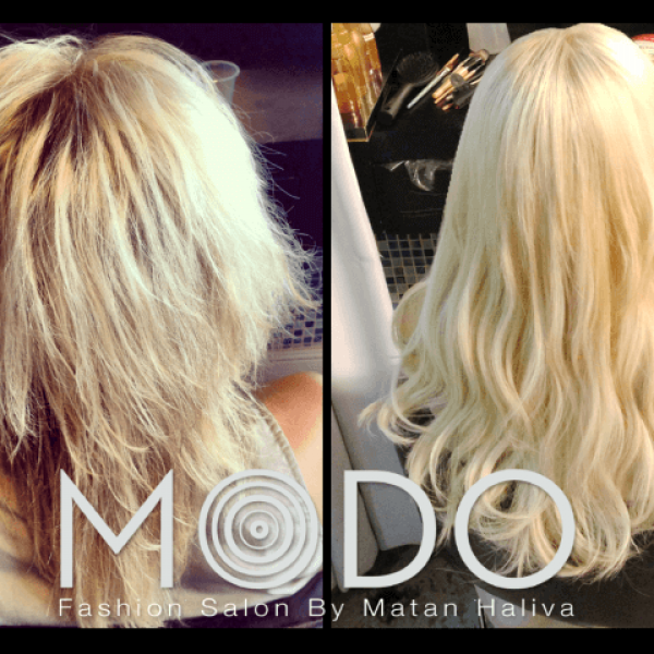  לפני ואחרי תוספות לשיער בלונד